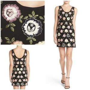 EUC Needle & Thread Beaded Floral Embroidered Embellished Cocktail Sheath Dress﻿